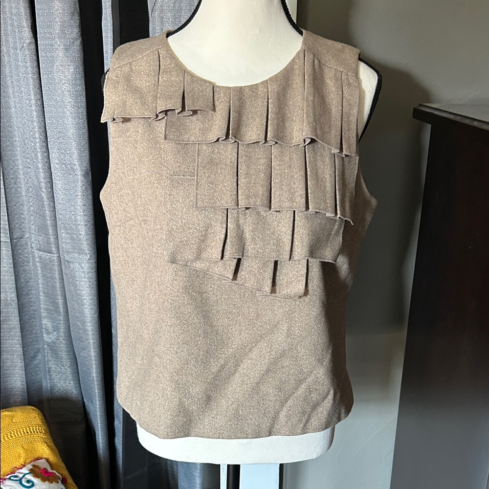 Banana Republic Taupe/Gold Layered Sleeveless Top
